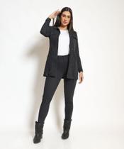Calça de sarja preta feminina biotipo jeans skinny