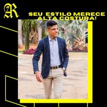 Calça de sarja slim cor caqui