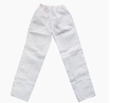 Calça de uniforme g com regulagem bi-strech bi-stretch branca unissex com bolso calça branca