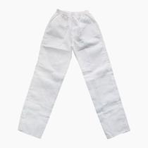 Calça de uniforme gg com regulagem branca unissex brim com bolso calça branca