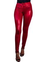 Calça Disco Hot Pants Com Zíper, Botão E Bolso Atrás Cós/Cintura Alta Calça Disco Hot Pants Com Zíper, Botão E Bolso Atrás Cós/Cintura Alta