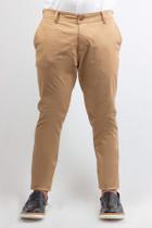 Calça Docthos Fit Cropped Sarja Marrom Claro