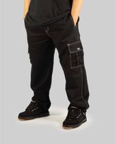 Calça DR7 Street Cargo Logo Circle White Line - Preta Calça DR7 Street Cargo Logo Circle White Line - Preta