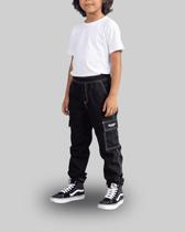 Calça DR7 Street Cargo White Line (Juvenil) - Preto Calça DR7 Street Cargo White Line (Juvenil) - Preto