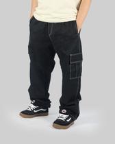 Calça DR7 Street Cargo White Line Rose Rebirth - Preto