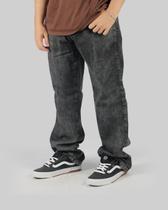 Calça DR7 Street Jeans Reta Estonada Logo Letter - Preto