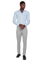 Calça Dudalina Masculina Sarja Slim Faca Color Cinza Claro