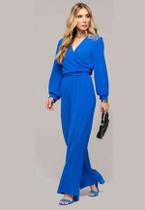 Calça em crepe air flow azul