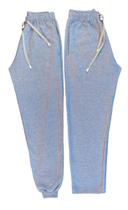 Calça em Moletom flanelado barra com punhos ou barra Reta Unissex com Elástico e cordão de ajuste