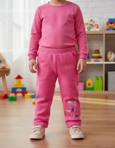 CALÇA EM MOLETOM FLANELADO BEM GROSSA COM BORDADO Nº 1 AO 3