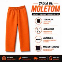 calça em moletom flanelado sem bolsos e sem cordão de ajuste laranja padrão CDP presídio com barra reta unissex calça em moletom flanelado sem bolsos e sem cordão de ajuste laranja padrão CDP presídio com barra reta unissex