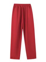 Calça em moletom peluciado sem bolsos e sem cordão na cor vermelha com barra reta unissex Calça em moletom peluciado sem bolsos e sem cordão na cor vermelha com barra reta unissex