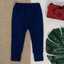 Calça Em Suedine para Bebê Com Pé Reversível Marinho Calça Em Suedine para Bebê Com Pé Reversível Marinho