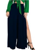 Calça Envelope Feminina Fendas Laterais Cós Alta