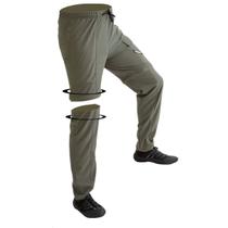 Calça Esportiva Vira Bermuda Mar Negro Masculina Combat UV50 Musgo Trilha Pesca