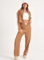 Calca estampada monograma wide leg colcci