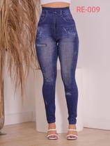 Calça fake jeans feminina