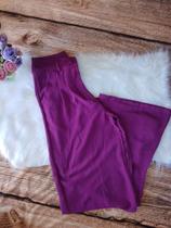 Calça fem roxa cintura alta