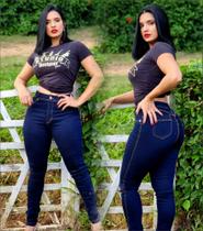 calca fem studio jeans premium cor carbono power lycra