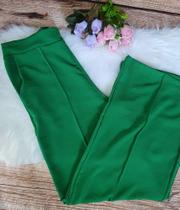 Calça fem verde cintura alta