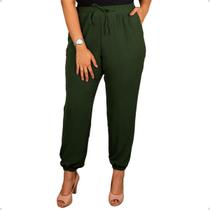 Calça Femina PlusSize Jogger Com Cintura Alta Elastico