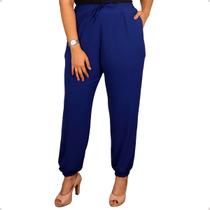 Calça Femina PlusSize Jogger Com Cintura Alta Elastico