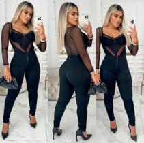 Calça feminina 3D Canelada Zíper Frontal - Ero modas