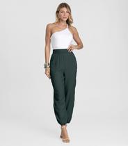 Calça Feminina Aladim em Tecido Viscose Dianna Verde Calça Feminina Aladim em Tecido Viscose Dianna Verde