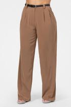 Calça Feminina Alfaiataria C/ Cinto Em Algodão - Mein Calça Feminina Alfaiataria C/ Cinto Em Algodão - Mein