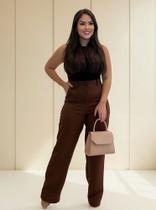 Calca Feminina Alfaiataria Calça Wide Leg Pantalona Social