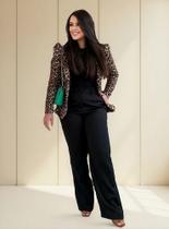 Calca Feminina Alfaiataria Calça Wide Leg Pantalona Social