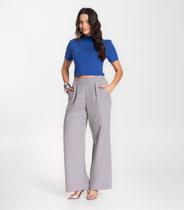 Calça Feminina Alfaiataria Com Bolsos Renaluci Cinza Calça Feminina Alfaiataria Com Bolsos Renaluci Cinza