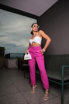 Calça Feminina Alfaiataria Com Cinto Moda Social