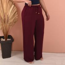 Calça Feminina Alfaiataria Estilo Pantalona Básica Com Bolso - Lori Modas