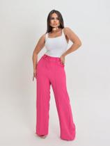 Calça Feminina Alfaiataria Modelo Pantalona Cintura Alta Moda Elegante