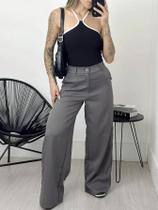 Calça Feminina Alfaiataria Pantalona Com Cinto Elegante