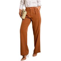 Calça feminina alfaiataria pantalona estilo bolgueira gringa com bolso elegante social