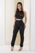 Calça Feminina Alfaiataria Skinny Com Cinto Social Trabalho