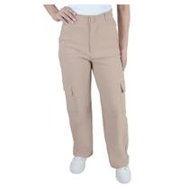 Calça Feminina Autenticada Wide Leg Bege - 7757