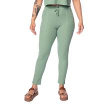 Calça Feminina Babicat Texturizada Slim Verde Calça Feminina Babicat Texturizada Slim Verde