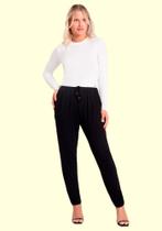Calça feminina básica em viscose com bolsos lunender 00443