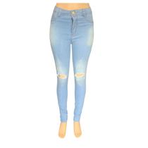 Calça Feminina BD com detalhes Destroyed Azul Claro - 7851 Calça Feminina BD com detalhes Destroyed Azul Claro - 7851