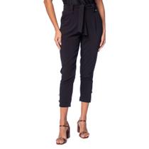 Calça Feminina Biamar Cintura Alta Cinto Elegante Preto