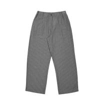 Calça Feminina Biamar Listrada Bolsos Cinza Escuro/Branco