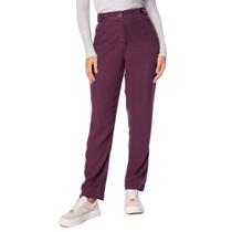 Calça Feminina Biamar Reta Cós Elástico Liocel/Linho Roxo