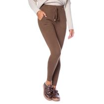 Calça Feminina Biamar Tricot Jogger com Cordão Marrom