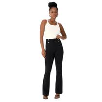 Calça Feminina Bootcut Em Malha Interlock - ENFIM - Calça Feminina Bootcut Em Malha Interlock - ENFIM -
