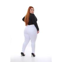 Calça Feminina Branca Skinny Plus Size Cintura Alta Super Lycra Conforto e Modelagem Calça Feminina Branca Skinny Plus Size Cintura Alta Super Lycra Conforto e Modelagem