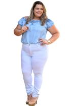 Calça Feminina Branca, Skinny, Plus Size, Tam.50 Calça Feminina Branca, Skinny, Plus Size, Tam.50