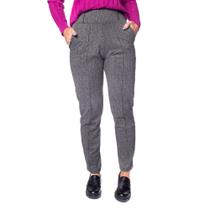 Calça Feminina Bruna e Bia Reta Jacquard Preto Calça Feminina Bruna e Bia Reta Jacquard Preto